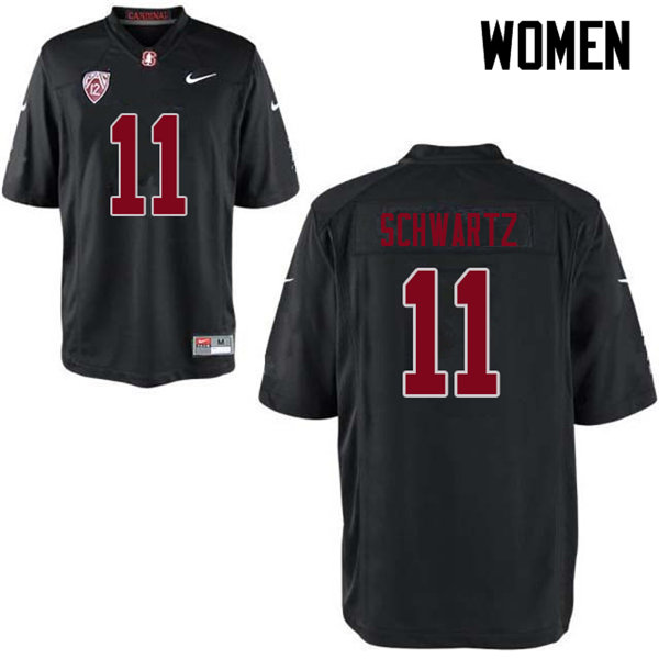 Women #11 Harry Schwartz Stanford Cardinal College Football Jerseys Sale-Black